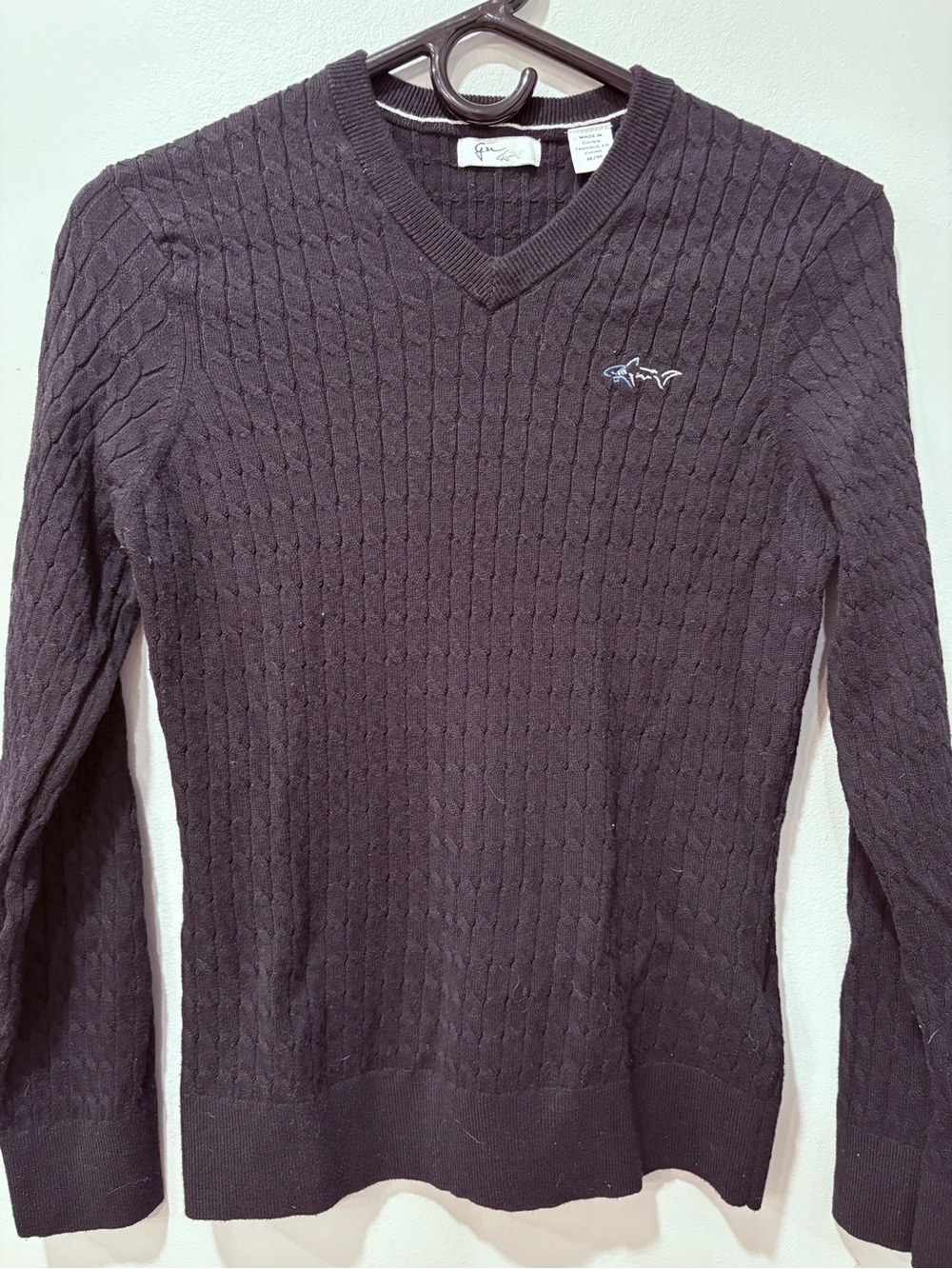 Greg Norman Women’a V-Neck Cable Knit Golf Sweater Size M